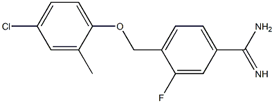 4-(4-chloro-2-methylphenoxymethyl)-3-fluorobenzene-1-carboximidamide Struktur