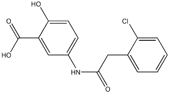 5-[2-(2-chlorophenyl)acetamido]-2-hydroxybenzoic acid Struktur