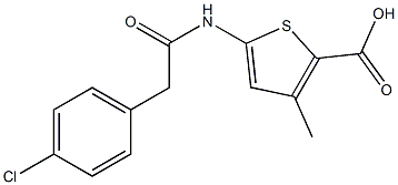 5-[2-(4-chlorophenyl)acetamido]-3-methylthiophene-2-carboxylic acid Struktur