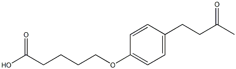 5-[4-(3-oxobutyl)phenoxy]pentanoic acid Struktur