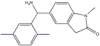 5-[amino(2,5-dimethylphenyl)methyl]-1-methyl-2,3-dihydro-1H-indol-2-one Struktur