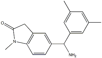 5-[amino(3,5-dimethylphenyl)methyl]-1-methyl-2,3-dihydro-1H-indol-2-one Struktur