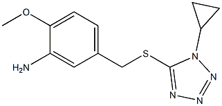 5-{[(1-cyclopropyl-1H-1,2,3,4-tetrazol-5-yl)sulfanyl]methyl}-2-methoxyaniline Struktur