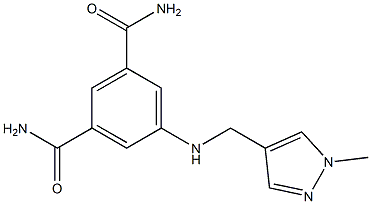 5-{[(1-methyl-1H-pyrazol-4-yl)methyl]amino}benzene-1,3-dicarboxamide Struktur