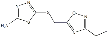 5-{[(3-ethyl-1,2,4-oxadiazol-5-yl)methyl]sulfanyl}-1,3,4-thiadiazol-2-amine Struktur