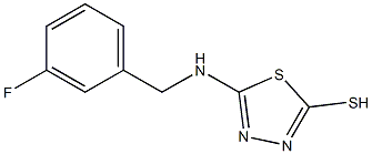 5-{[(3-fluorophenyl)methyl]amino}-1,3,4-thiadiazole-2-thiol Struktur