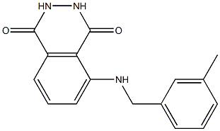 5-{[(3-methylphenyl)methyl]amino}-1,2,3,4-tetrahydrophthalazine-1,4-dione Struktur