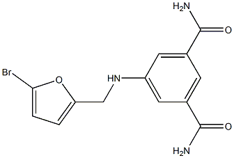 5-{[(5-bromofuran-2-yl)methyl]amino}benzene-1,3-dicarboxamide Struktur