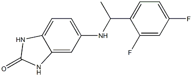 5-{[1-(2,4-difluorophenyl)ethyl]amino}-2,3-dihydro-1H-1,3-benzodiazol-2-one Struktur