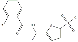 5-{1-[(2-chlorophenyl)formamido]ethyl}thiophene-2-sulfonyl chloride Struktur