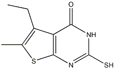 5-ethyl-2-mercapto-6-methylthieno[2,3-d]pyrimidin-4(3H)-one Struktur