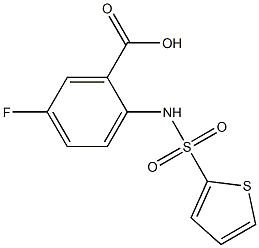 5-fluoro-2-(thiophene-2-sulfonamido)benzoic acid Struktur