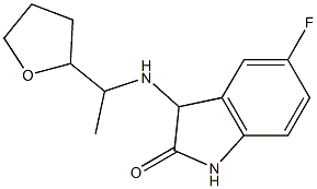 5-fluoro-3-{[1-(oxolan-2-yl)ethyl]amino}-2,3-dihydro-1H-indol-2-one Struktur