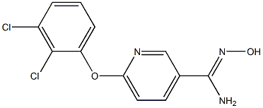 6-(2,3-dichlorophenoxy)-N'-hydroxypyridine-3-carboximidamide Struktur