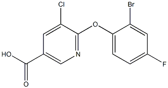 6-(2-bromo-4-fluorophenoxy)-5-chloronicotinic acid Struktur