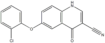 6-(2-chlorophenoxy)-4-oxo-1,4-dihydroquinoline-3-carbonitrile Struktur