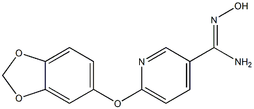 6-(2H-1,3-benzodioxol-5-yloxy)-N'-hydroxypyridine-3-carboximidamide Struktur