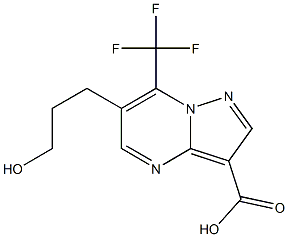 6-(3-hydroxypropyl)-7-(trifluoromethyl)pyrazolo[1,5-a]pyrimidine-3-carboxylic acid Struktur