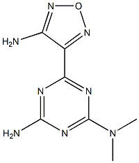 6-(4-amino-1,2,5-oxadiazol-3-yl)-N,N-dimethyl-1,3,5-triazine-2,4-diamine Struktur