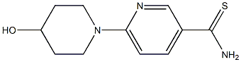 6-(4-hydroxypiperidin-1-yl)pyridine-3-carbothioamide Struktur