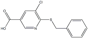 6-(benzylsulfanyl)-5-chloropyridine-3-carboxylic acid Struktur