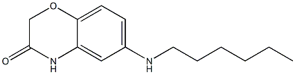 6-(hexylamino)-3,4-dihydro-2H-1,4-benzoxazin-3-one Struktur