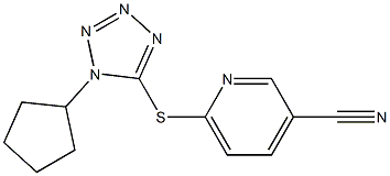 6-[(1-cyclopentyl-1H-1,2,3,4-tetrazol-5-yl)sulfanyl]pyridine-3-carbonitrile Struktur