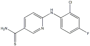 6-[(2-chloro-4-fluorophenyl)amino]pyridine-3-carbothioamide Struktur