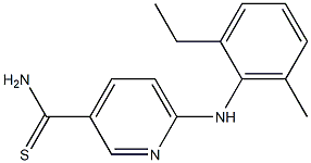 6-[(2-ethyl-6-methylphenyl)amino]pyridine-3-carbothioamide Struktur