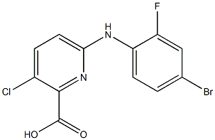 6-[(4-bromo-2-fluorophenyl)amino]-3-chloropyridine-2-carboxylic acid Struktur