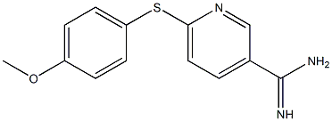 6-[(4-methoxyphenyl)sulfanyl]pyridine-3-carboximidamide Struktur