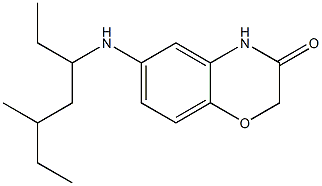 6-[(5-methylheptan-3-yl)amino]-3,4-dihydro-2H-1,4-benzoxazin-3-one Struktur