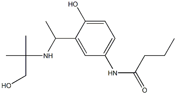 N-(4-hydroxy-3-{1-[(1-hydroxy-2-methylpropan-2-yl)amino]ethyl}phenyl)butanamide Struktur