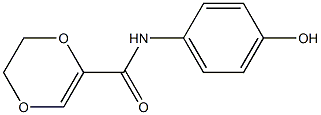 N-(4-hydroxyphenyl)-5,6-dihydro-1,4-dioxine-2-carboxamide Struktur