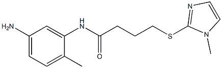 N-(5-amino-2-methylphenyl)-4-[(1-methyl-1H-imidazol-2-yl)sulfanyl]butanamide Struktur