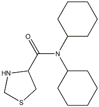 N,N-dicyclohexyl-1,3-thiazolidine-4-carboxamide Struktur