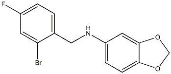 N-[(2-bromo-4-fluorophenyl)methyl]-2H-1,3-benzodioxol-5-amine Struktur