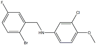 N-[(2-bromo-5-fluorophenyl)methyl]-3-chloro-4-methoxyaniline Struktur