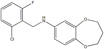 N-[(2-chloro-6-fluorophenyl)methyl]-3,4-dihydro-2H-1,5-benzodioxepin-7-amine Struktur