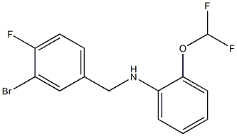 N-[(3-bromo-4-fluorophenyl)methyl]-2-(difluoromethoxy)aniline Struktur