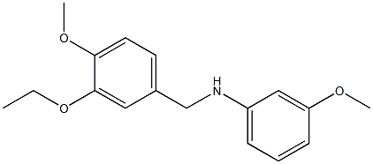 N-[(3-ethoxy-4-methoxyphenyl)methyl]-3-methoxyaniline Struktur