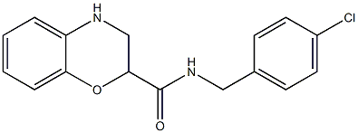 N-[(4-chlorophenyl)methyl]-3,4-dihydro-2H-1,4-benzoxazine-2-carboxamide Struktur