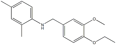 N-[(4-ethoxy-3-methoxyphenyl)methyl]-2,4-dimethylaniline Struktur