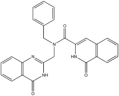 3-Isoquinolinecarboxamide,  N-[(3,4-dihydro-4-oxo-2-quinazolinyl)methyl]-1,2-dihydro-1-oxo-N-(phenylmethyl)- Struktur