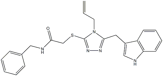 2-{[4-allyl-5-(1H-indol-3-ylmethyl)-4H-1,2,4-triazol-3-yl]sulfanyl}-N-benzylacetamide Struktur