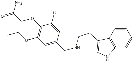 2-[2-chloro-6-ethoxy-4-({[2-(1H-indol-3-yl)ethyl]amino}methyl)phenoxy]acetamide Struktur