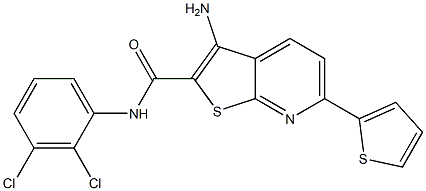 3-amino-N-(2,3-dichlorophenyl)-6-(2-thienyl)thieno[2,3-b]pyridine-2-carboxamide Struktur