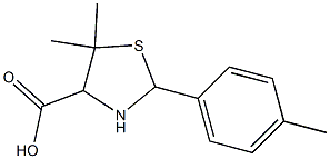 5,5-dimethyl-2-(4-methylphenyl)-1,3-thiazolidine-4-carboxylic acid Struktur