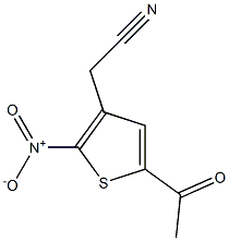 {5-acetyl-2-nitro-3-thienyl}acetonitrile Struktur