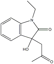 1-ethyl-3-hydroxy-3-(2-oxopropyl)-1,3-dihydro-2H-indol-2-one Struktur